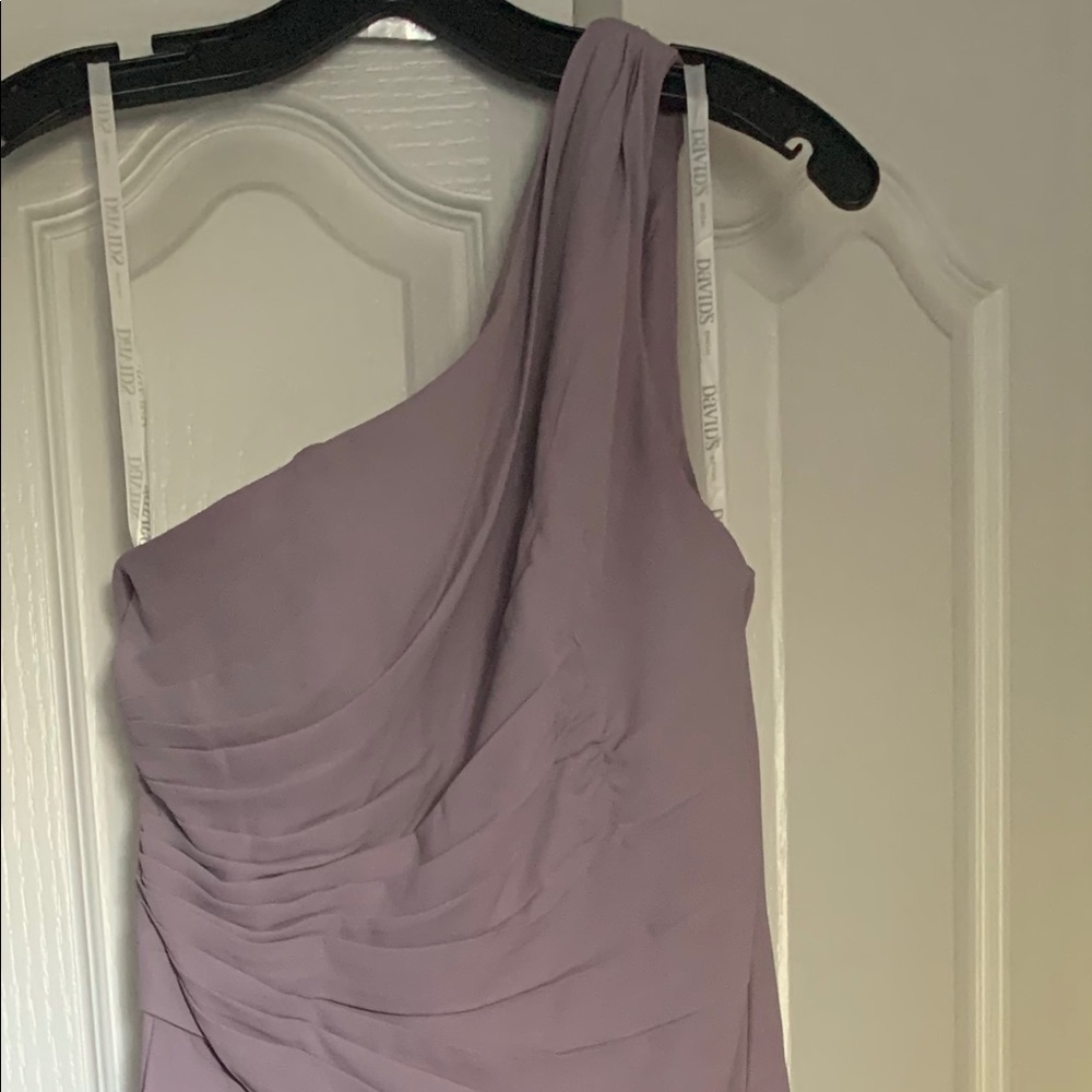 Purple long dress one strap from David’s Bridal